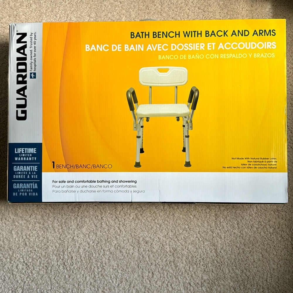 Bath Bench with Back and Arms